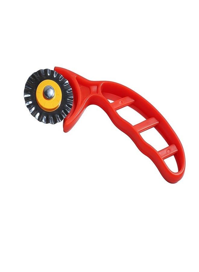 GS KITCHENWARE GS Multipurpose Karanji, Shankarpali, Pizza, Pastry & Sandwich Cutter | Fluted Wheel Roller with Plastic Handle | 5.5 cm Sharp Edge. - Image 3